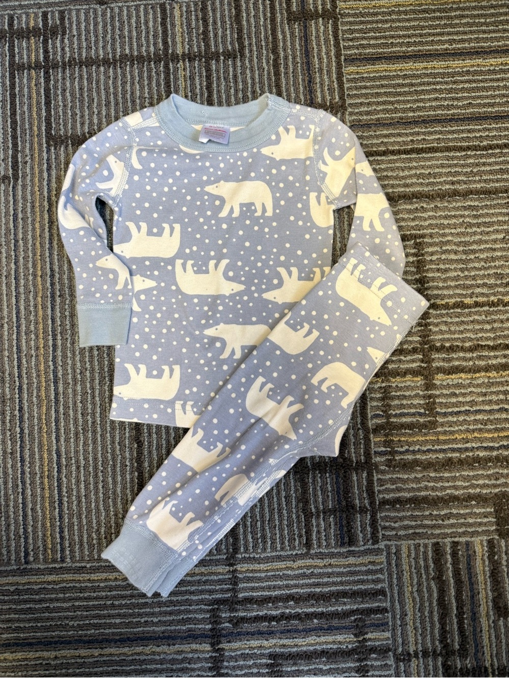 Hanna andersson 2t Children's Light Blue Polar Bear Print Pajama Set